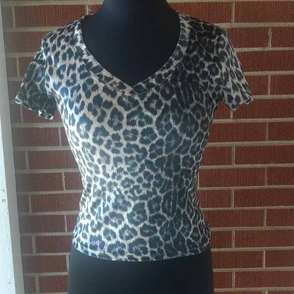 Vintage 90s Animal Print Velour  Shirt